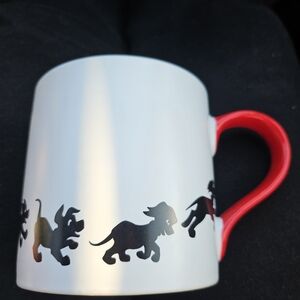 Disney 101 Dalmations Large Ceramic White Black Red 18 oz Coffee Tea Mug